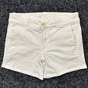 American Eagle Super Stretch Chino Twill Shorts Womens Size 00 Solid White